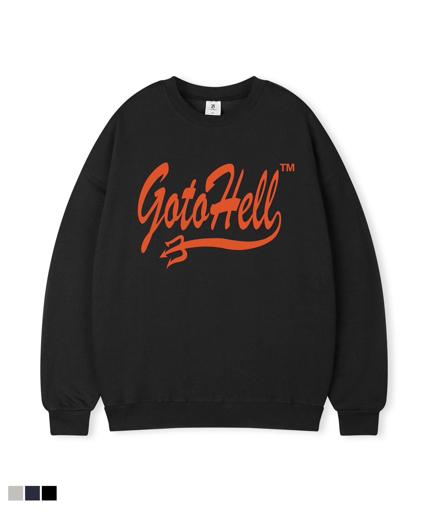 Худи оверсайз с принтом Top Boy Go To Hell Melange/L