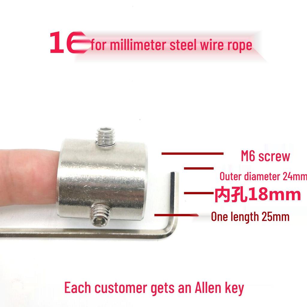 304 Stainless Steel Wire Rope Butterfly Buckle Clip, Single/Double Strand Locking Clip, Hand-Tightening Round Hole Card Head.