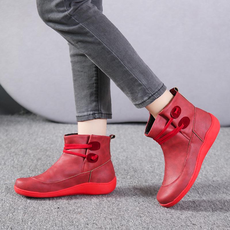 Wish2025 British Style Tooling Martin Boots Women's Large Size High-top Short Boots Women's Boots Spot