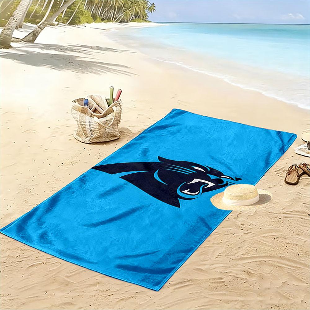 "Black Panther Head On Blue Background" Patterned Beach Towel Quick Dry Perfect for Travel Outdoor Sports Jogging the Beach and Swimming