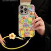 Flower doll lanyard for Apple 16 glacier pattern mobile phone case 13promax premium sense 15 summer 14 all-inclusive