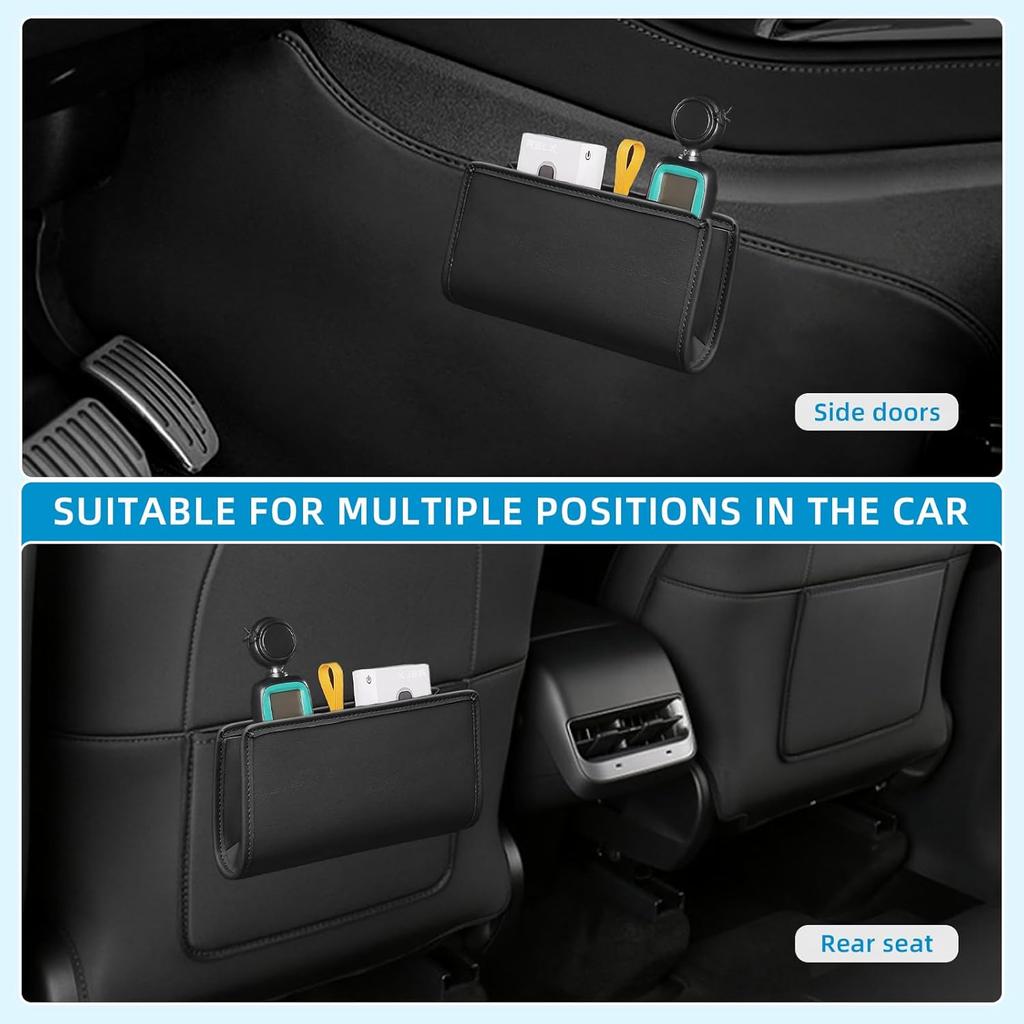 Car Trash Can, Leather Car Trash Bin Door Organizer With A Roll Of Garbage Bag, Foldable Hanging Mini Cars Storage Must Have Essentials Interior