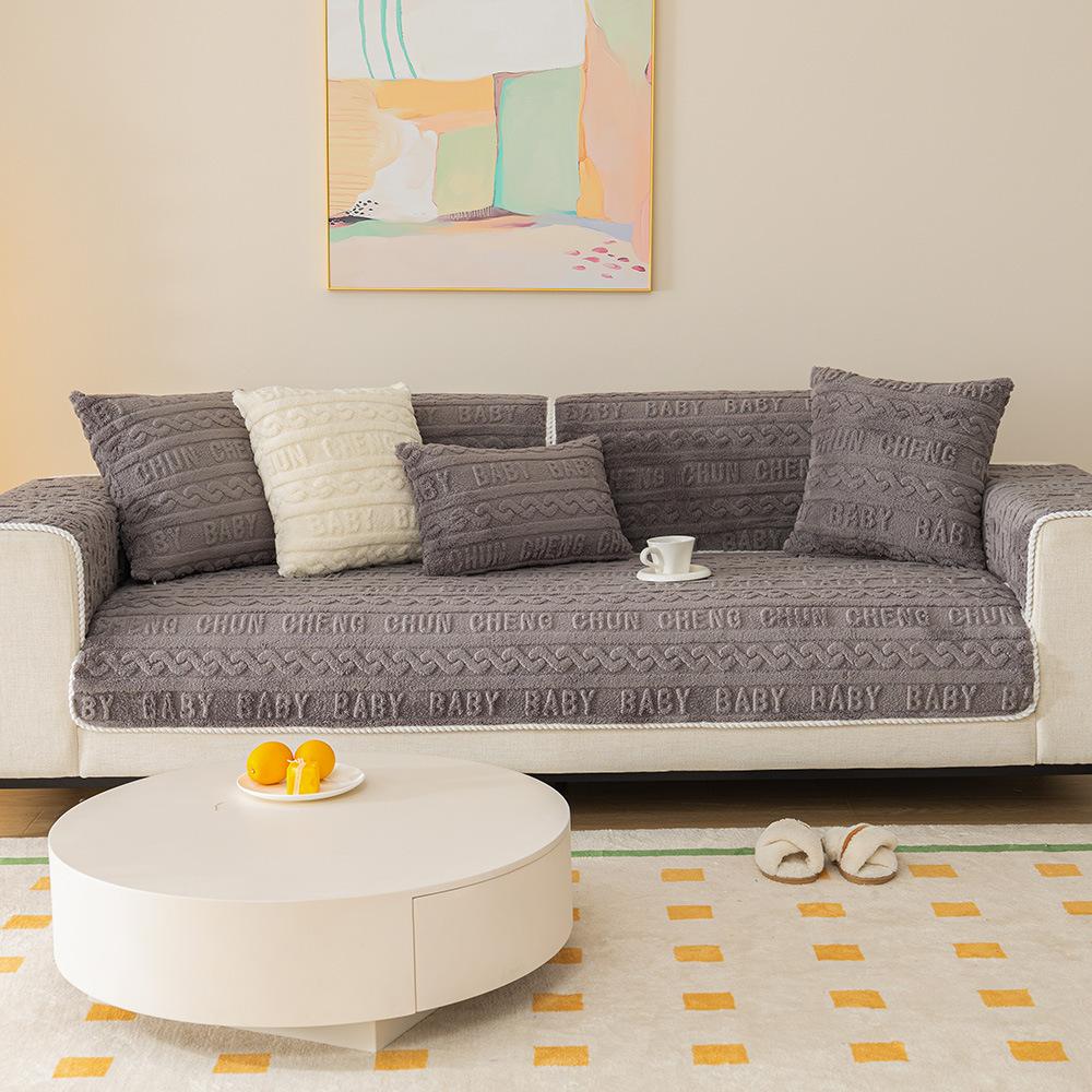 

Современная простая мытая трехмерная жаккардовая плюшевая подушка для дивана. Простая современная нескользящая подушка. Чехол для дивана. 70*70