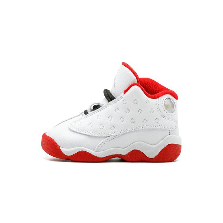 

Детские кроссовки Air Jordan 13 Retro TD History of Flight Белый Университет-Красный Металлик-Серебристый 414581-103