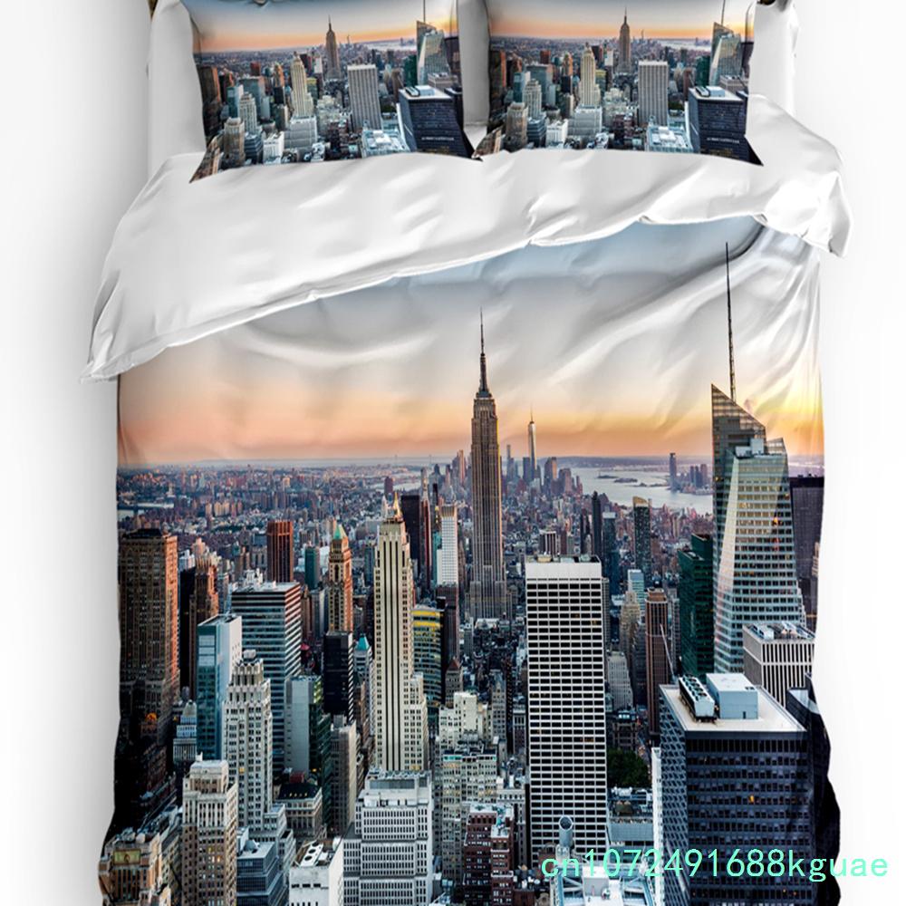 3pcs Bedding Set Canada Lake Landscape Rock Mountain Peaks Trees Duvet Cover Pillow Case Boy Kid Teen Girl Bedding Covers Set