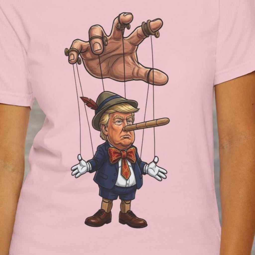 Comfort Colors, Funny Trump, Lying Donald Trump Puppet with Long Nose, Pinocchio, Political Caricature, Unisex Tee