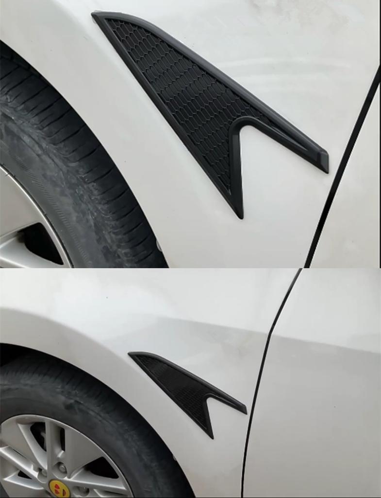 2 Pcs Car Side Fender Air Vent Stickers Carbon Fiber Look Trim Decoration Covers