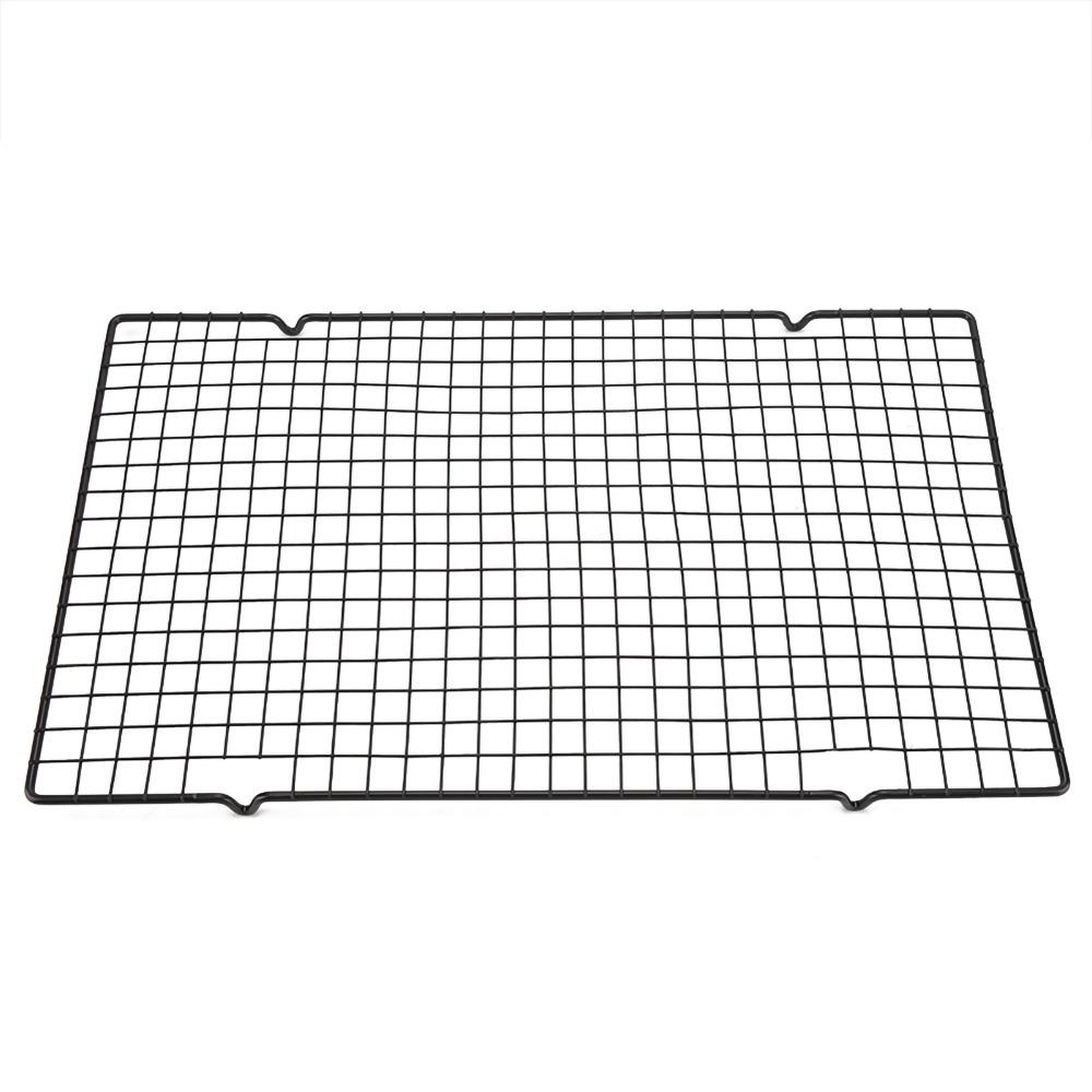 Nonstick Surface Baking Cooling Rack Stainless Steel BBQ Grill Mesh Wire Cooking Net Oil Draining чёрный