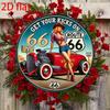 Vintage Round Car Theme Metal Tin Sign Wall Decor 20x20cm