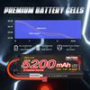 7.4V LiPo Battery, 5200mAh, 120C, 2S, Set of 2, with Deans T, X-Speed ??Series, Compatible with a Wide Range of RC Cars and Trucks