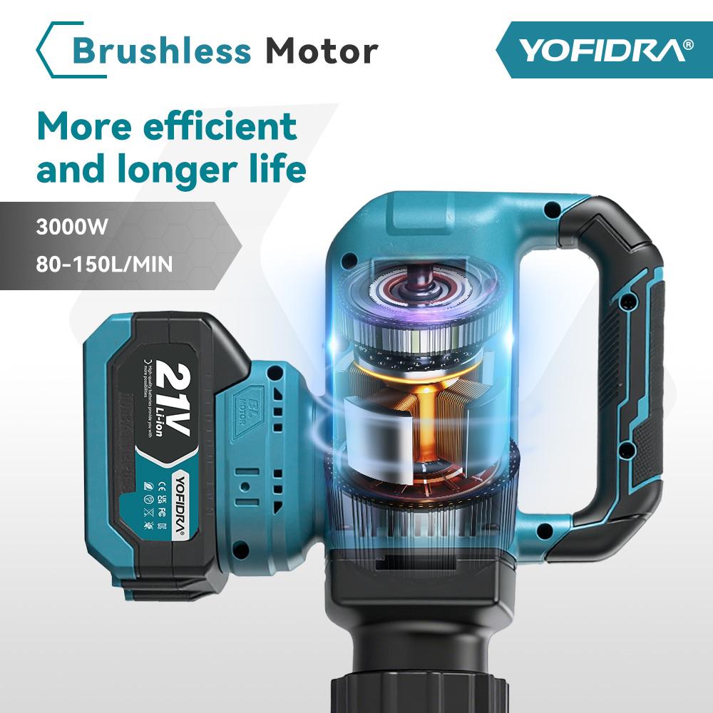Yofidra Bomba de Água Brushless de 3 Engrenagens 80–150 L/min Bomba Elétrica Sem Fio para Transferência de Óleo Jardim Barco Piscina Para Bateria Makita 21V Pino