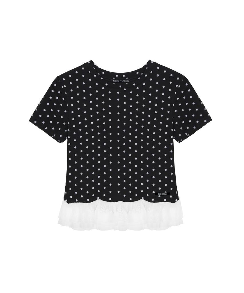 Nigaennikol Dots Lace Half Top_Black