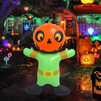 Spookachtige Pompoen Spookachtige Buiten Decoratie Spookachtige Halloween Pompoen Decoratie voor Buiten Tuin Feest Opblaasbaar Figuur voor Tuin