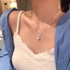 Double-layer Brushed Heart-shaped Pendant Necklace for Women, Light Luxury, Niche Style, Versatile Collar Chain, Sweater Chain