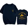 Neues T-Shirt mit Grafikdruck „Yellowstone Dutton Ranch“ für Herren und Damen, personalisiertes T-Shirt mit Rundhalsausschnitt und kurzen Ärmeln für den Außenbereich, übergroßes T-Shirt