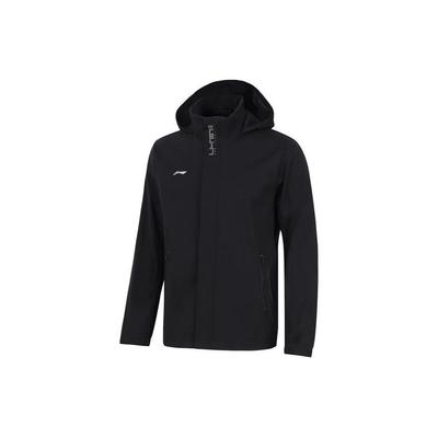 Li Ning Fitness Series Solid Color Water-Resistant Sports Windbreaker Men Outerwear Black AFDT753-1