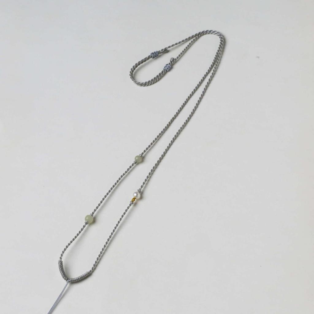 Adjustable Hand-Woven Vajra Knot Jade Pendant Necklace Lanyard