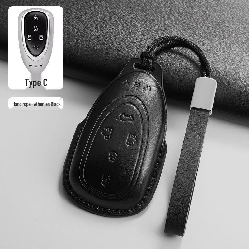Great Wall Wey Blue Mountain 3D PU Leather Key Pouch with Car Remote Key Buckle