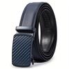 Leather Mens Ratchet Belt with Automatic Buckle Adjustable  Belt