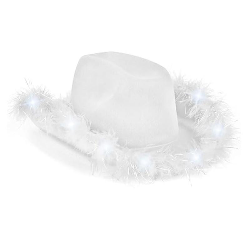Cowboy Hat With Light And Glasses For Cosplay And Party Events