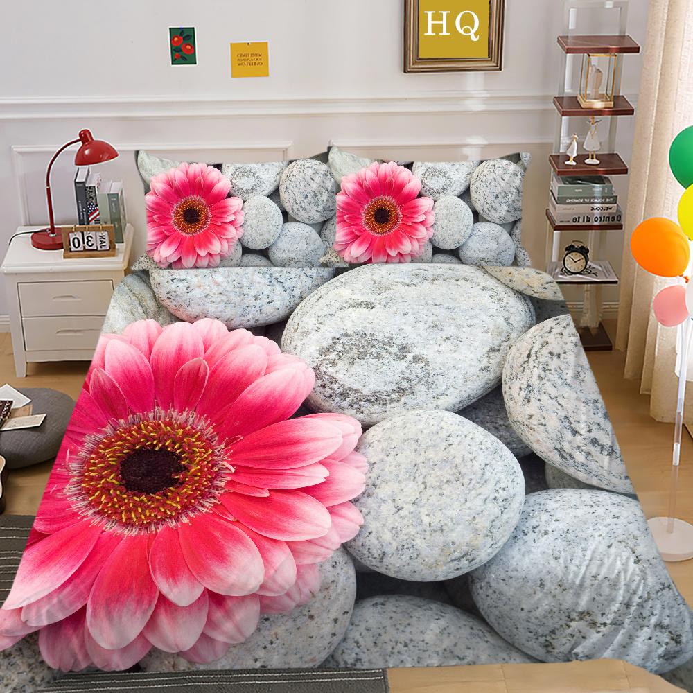3D Flowers Printing Bedding Cover Full Size Polyester Bedspreads Woman Luxury High Quality Bedroom Decor