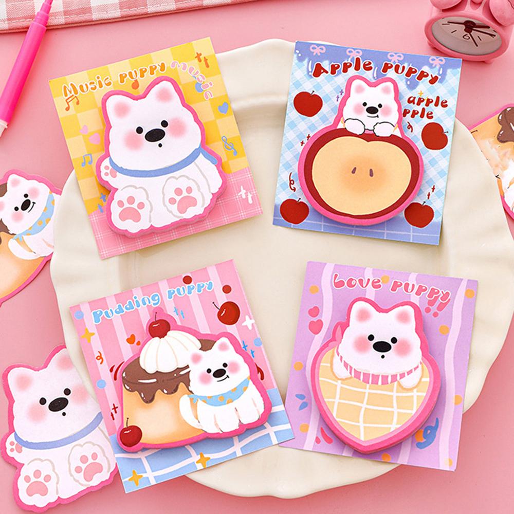 1 Piece Sticker Cute Kawaii Dopamine Dog Sticky Notes Notepad Memo Pads Office School Supplies Stationery