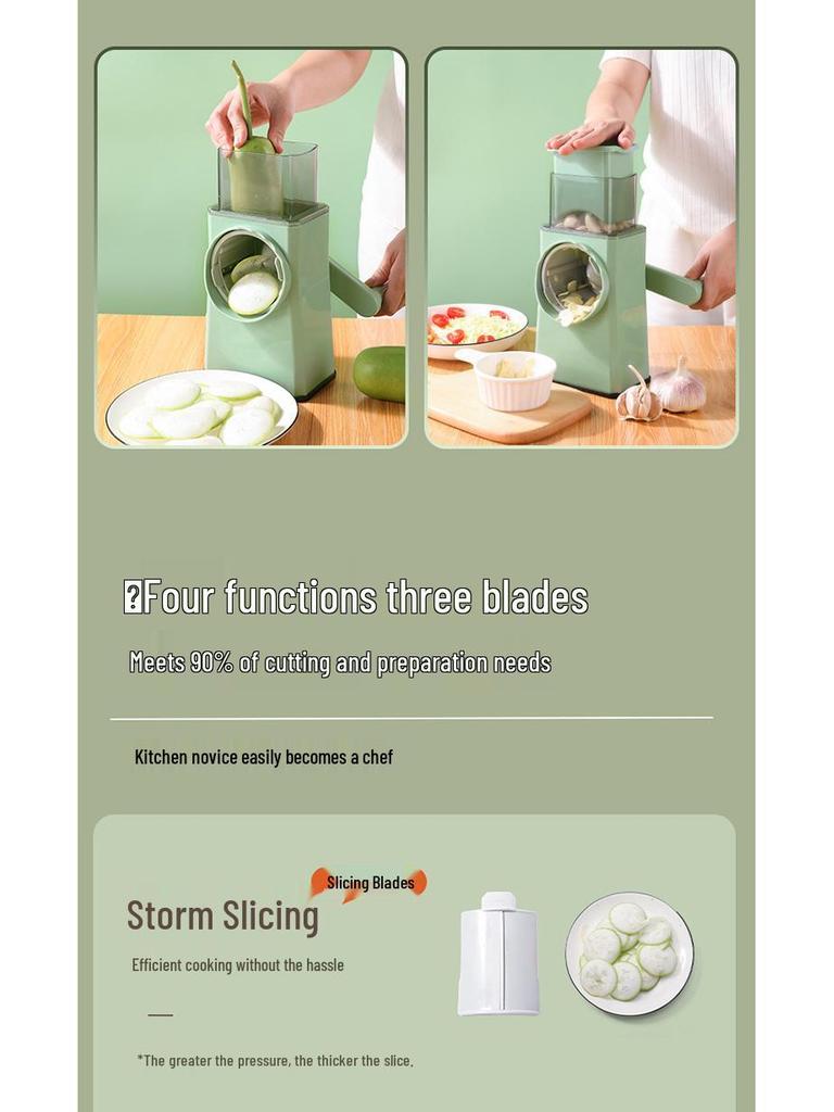 Multifunctional Hand-Cranked Vegetable Slicer and Shredder for Potatoes and Carrots