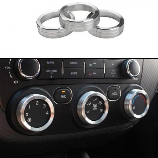 AC Button Cover Trim Central Console Silver Aluminum Fit For Kia Forte 2014-2018