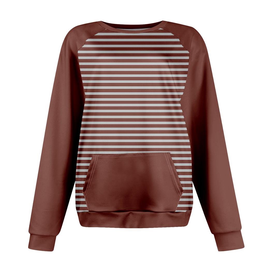 Womens Long Sleeve Sweatshirt Casual Crewneck Cute Pullover Tops Printing Lightweight Sweatshirt With Pocket
