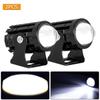 12V 24V Motorcycle LED Headlight Dual Color White Yellow ATV SUV Truck Driving Fog Lamp Motorbike Offroad Car Boat Spotlight