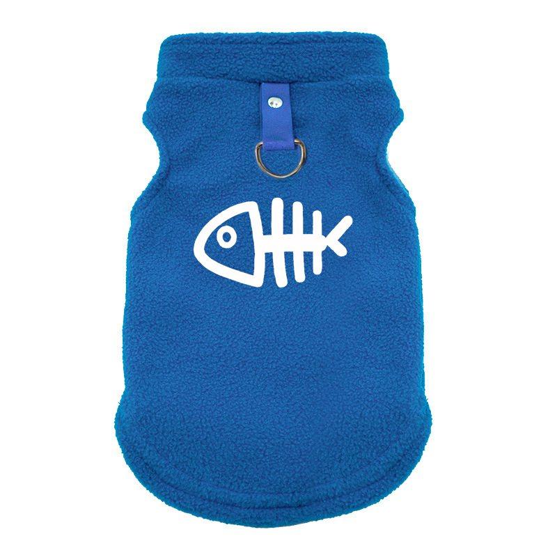 Dog Fleece Vest Dog Cold Weather Pullover Dog Cozy Jacket Winter Cat Clothes Pet Sweater Vest with Leash Ring for Small Puppies