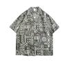 Hawaiian floral shirt for men, short-sleeved, summer, casual, loose, versatile, collared shirt for couples