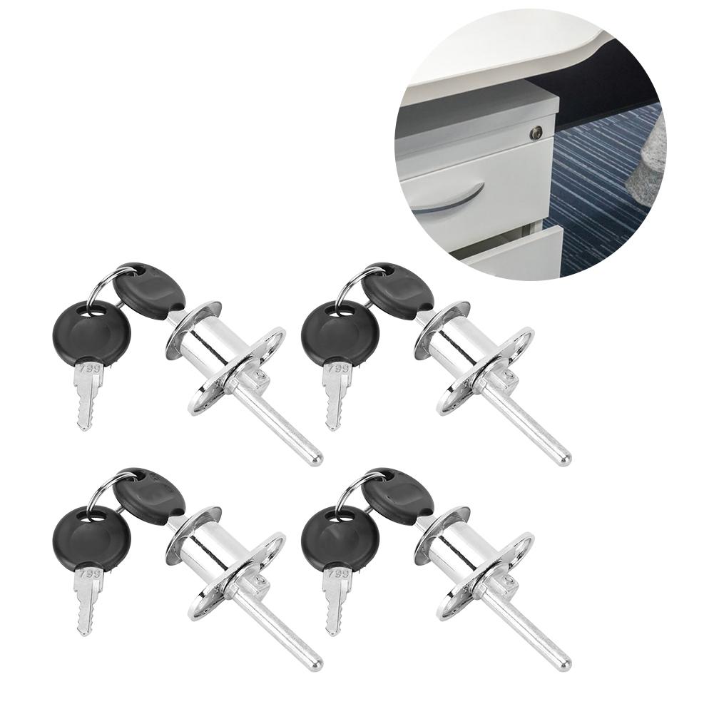 4Pcs Zinc Alloy Cam Lock for Drawer Office Triple Cabinet Desk Hardware Accessories