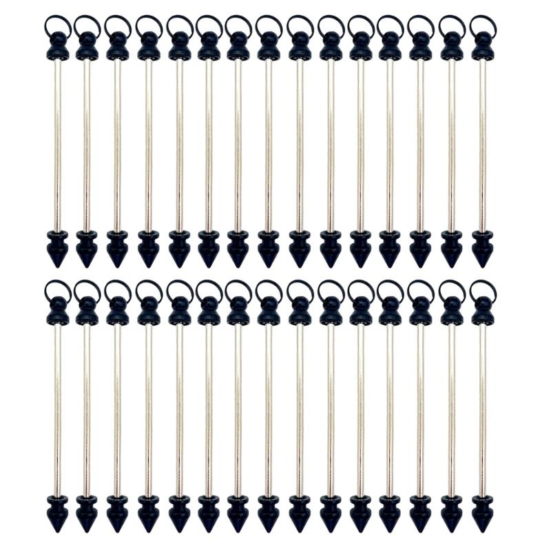 30 Stück Metallstab-Anhänger mit Ösenstiften, auffädelbare Metallstab-Anhänger, vielseitiges Perlenzubehör für Schmuckdesigner