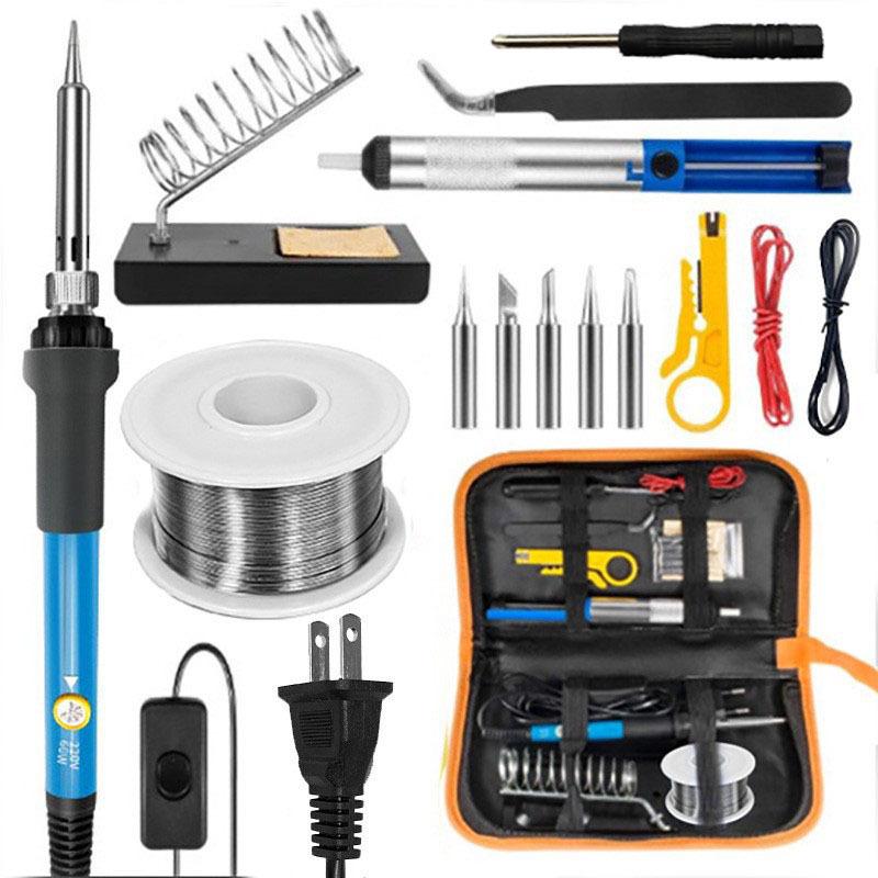 60W Adjustable Electric Soldering Iron Kit, 16-Piece, for Home Welding and Repair
