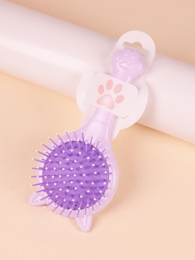 Portable Kawaii Cat Shaped Anti-static Airbag with Mirror Comb, Salon Hair Styling Airbag Mirror Comb Special for Real Hair Wigs