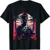 Cool Retro Dark Samurai Spirit Intense Japanese Warrior Art T-Shirt