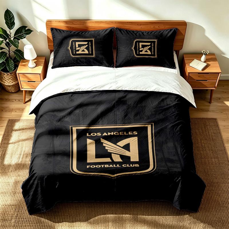Los Angeles FC (1) 3pc set suitable for master bedrooms soft and comfortable an ideal gift for family and friends Includes one duvet cover and two pil