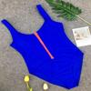 Elegant Women's One-piece Swimsuit Swimwear Zipper Monokini Bathing Suit Padded Bikini For Stylish Beach Days