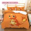 Pokémon Charmander Pattern Bedding Home Decoration Birthday Gift (1 * Duvet Cover + 2 * Pillowcase, Without Core)