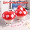 Cute Garbage Can Waste Bin With Lid Detachable Collect Rubbish Red Mushroom Table Desk Binwastebaske Mini Household Accessories