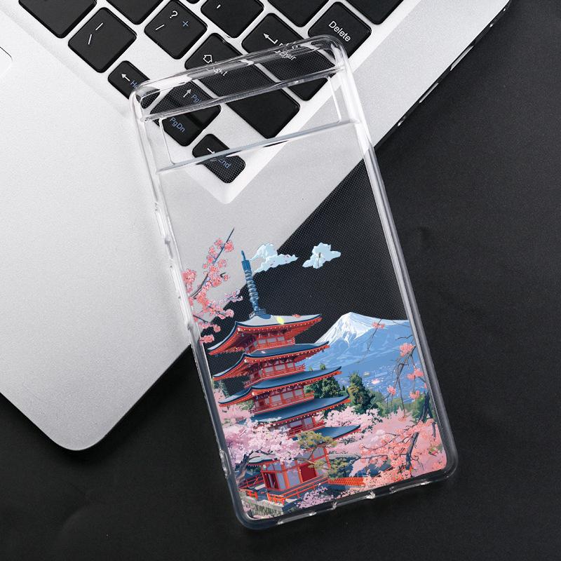 

Японский Аниме Пейзаж Горы Фудзи Чехол для Телефона Для Google Pixel 8A 9 Pro XL 8 Pro 6A 6 7 10 Пейзаж Прозрачный Мягкий ТПУ Чехол Fundas Pixel 7