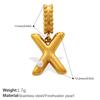 Fashion Personalized Bubble Three-Dimensional 26 English Pearl Letter Pendant Stainless Steel Gold-Plated Diy Accessories