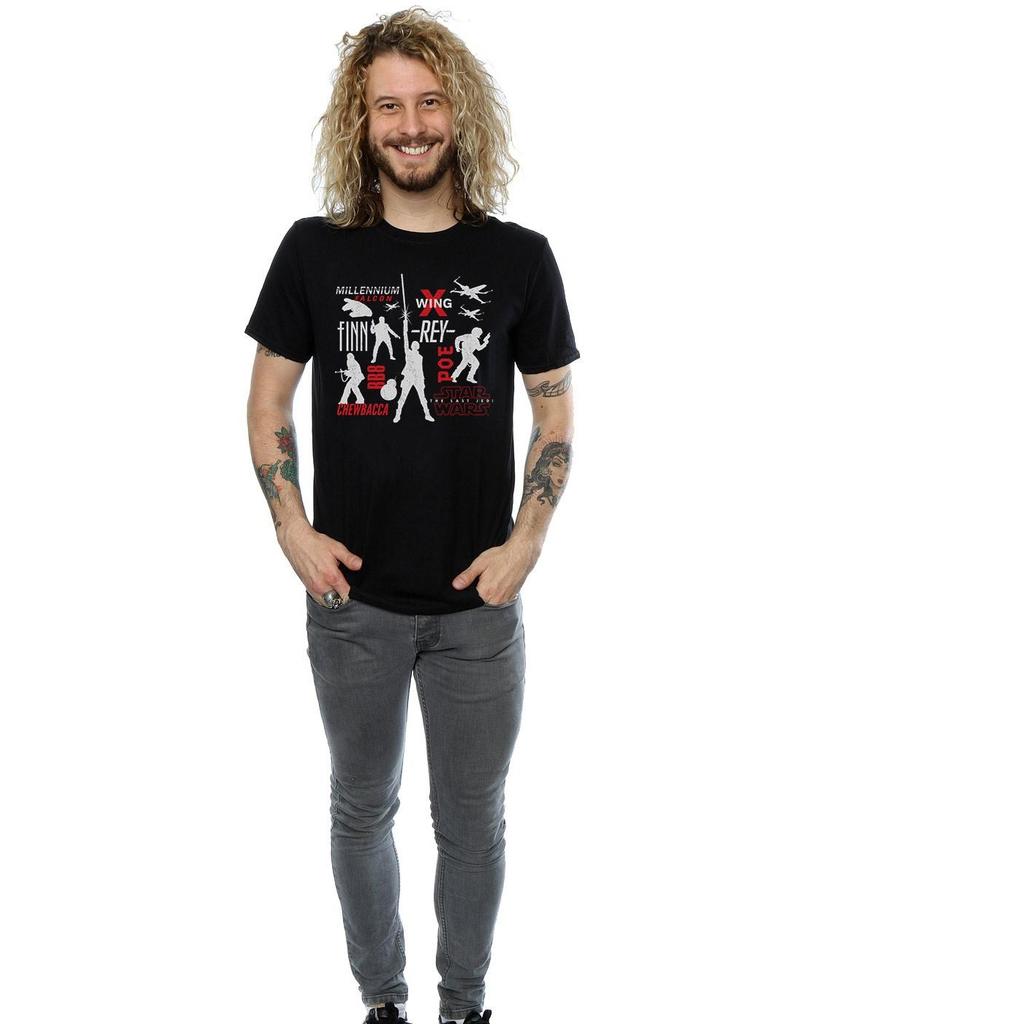 Star Wars Mens The Last Jedi Rebellion Silhouettes T-Shirt