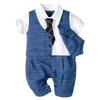 Baby Boy Summer Romper 1Y with Faux Vest Shirt and Shorts - Ready Stock