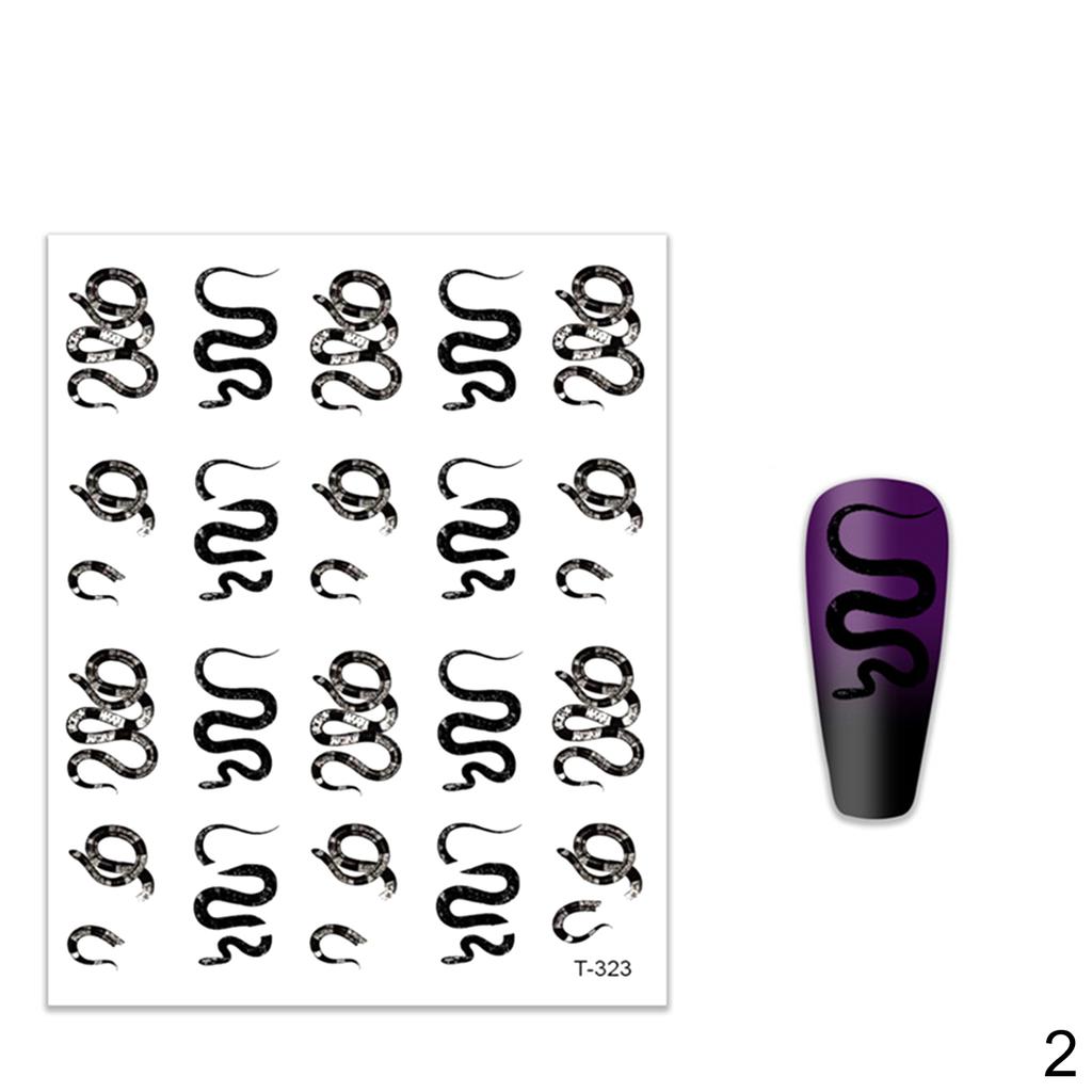 TNC Schlangenmuster, wasserfest, selbstklebend, Fingernagel-Kunst-Aufkleber, Dekor