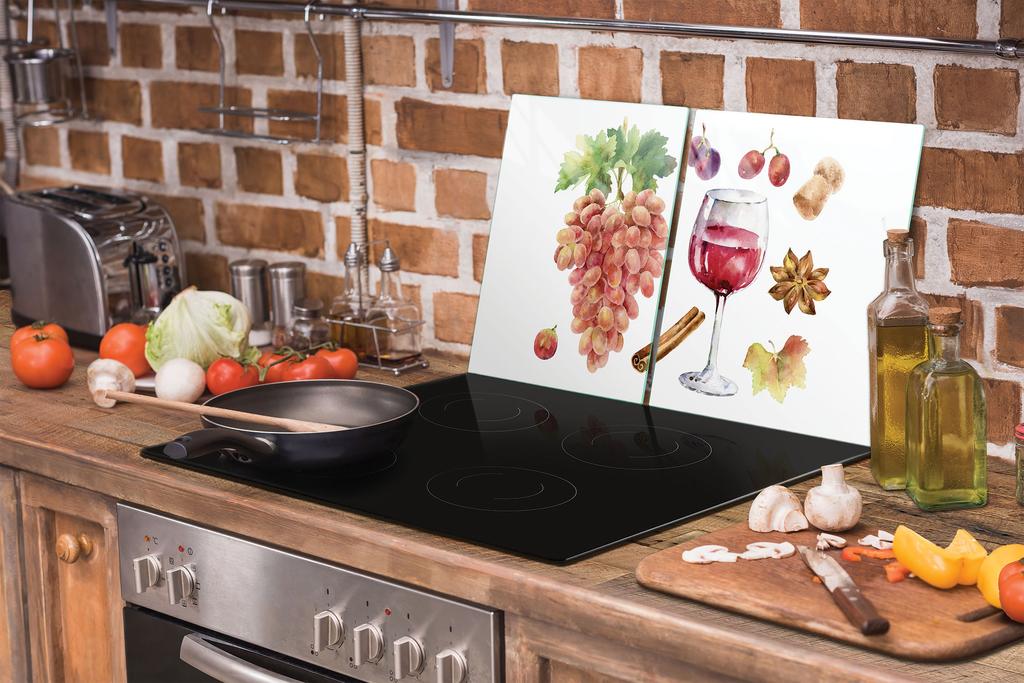 SZKLANA PŁYTA OCHRONNA NA KUCHENKĘ 90x52 WINO