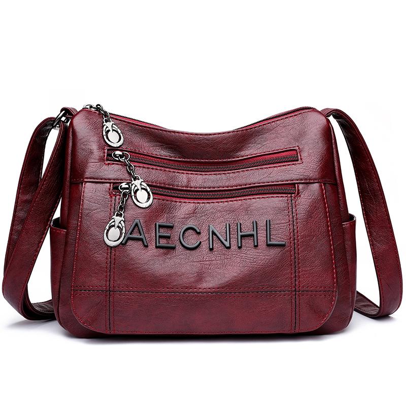 Top Quality Soft Pu Leather Female Elegant Shoulder Crossbody Bag Designer Ladies Women Casual Purses and Handbags Genuine Brand красный