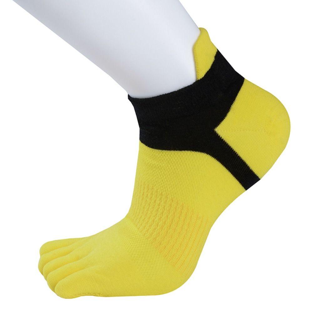 Patchwork Five Finger Sports Socks Cotton Running Hosiery Men's Five Toe Socks  Spring/Summer