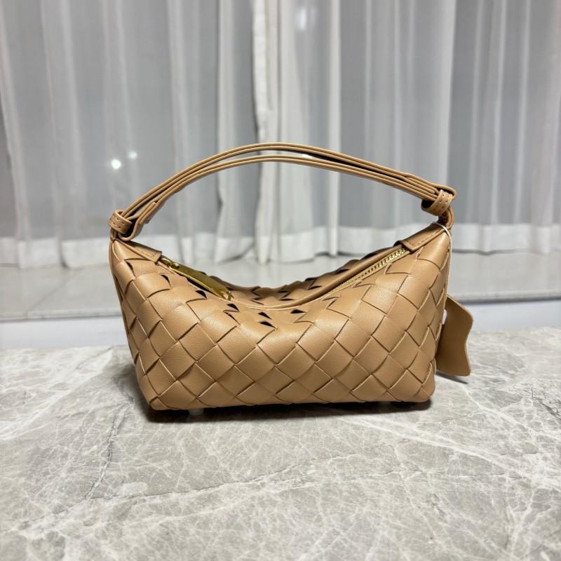 Mini Leather Lunch Bag With Zip Handwoven Design Crossbody Shoulder Women Daily Use